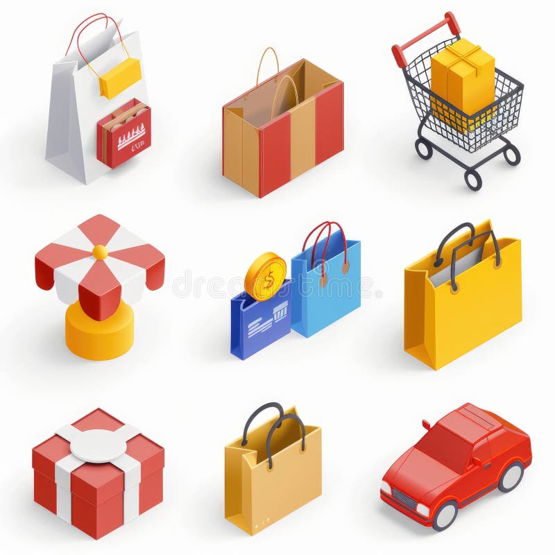 E-ticaret alışveriş illüstrasyonu