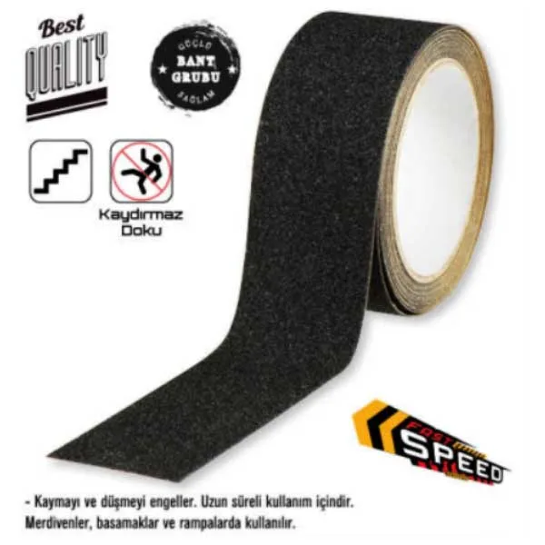Siyah Merdiven Kaydırmaz Bant 25mmx5 metre Renk Siyah - Görsel 2