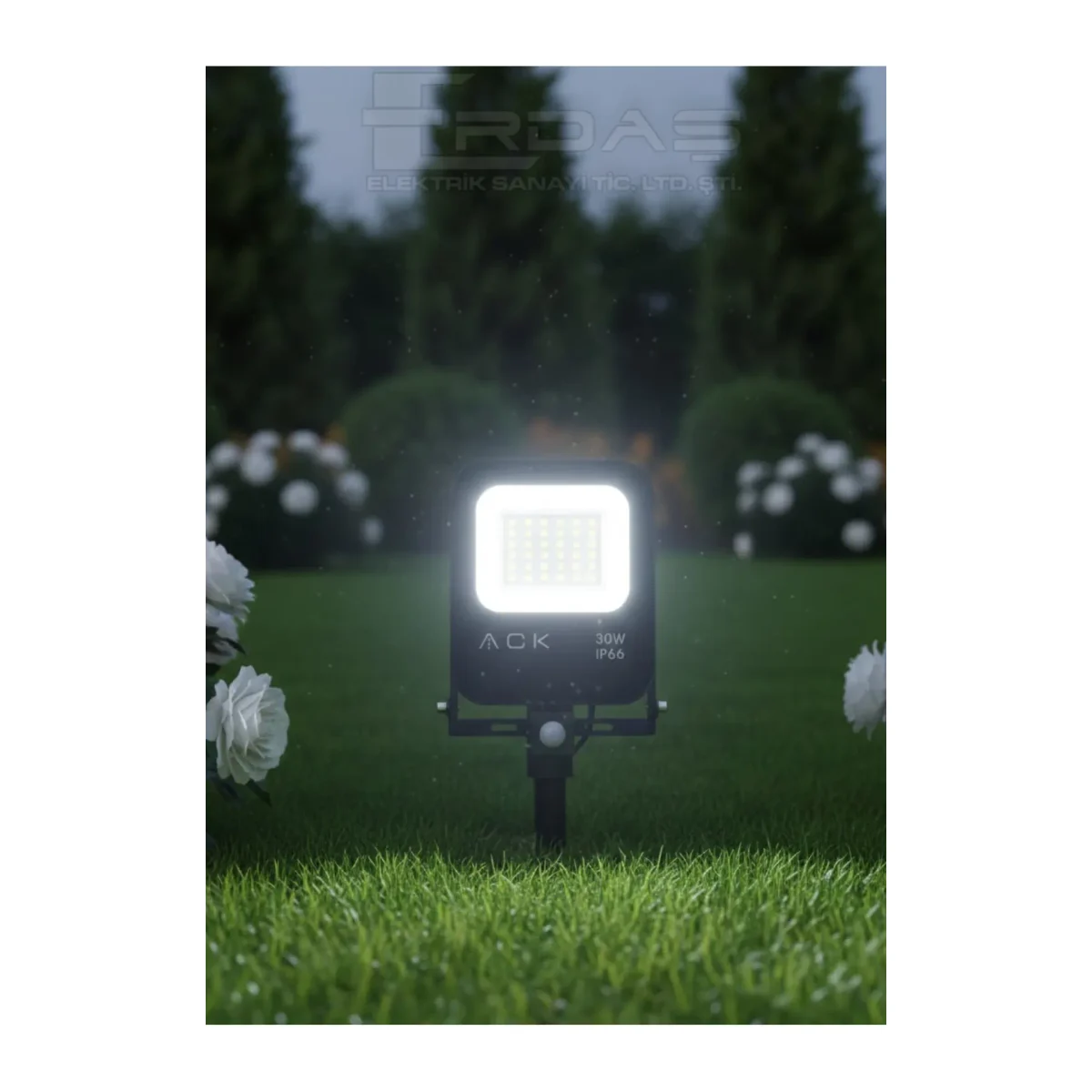 30W Sensörlü LED Projektör Beyaz - Görsel 3