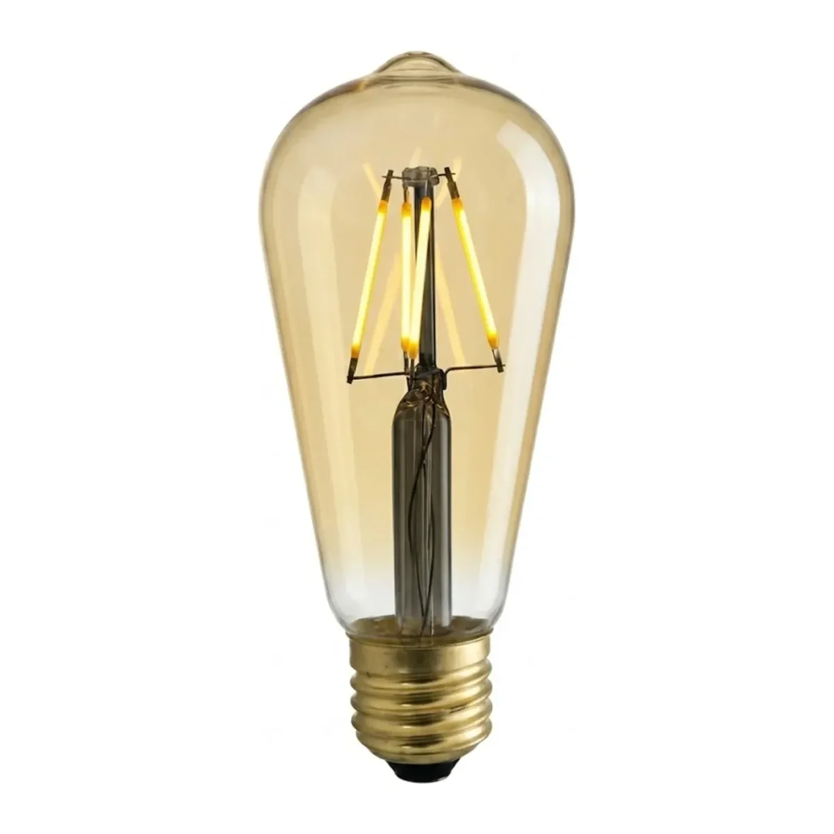 4W 220-240V E27 2200K ST64 LED RUSTIK AMPUL 4 ADET - Görsel 2