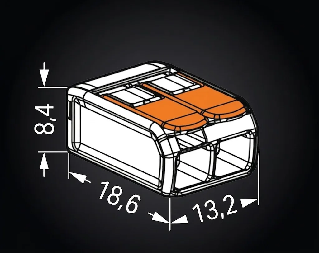 Wago 221-412 2 Li Tırnaklı klemens 100 Adet - Görsel 3