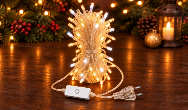 Twinklight 100 LED 10 m IP20 8 Animasyonlu – Gün Işığı, Şeffaf Kablo - Görsel 2