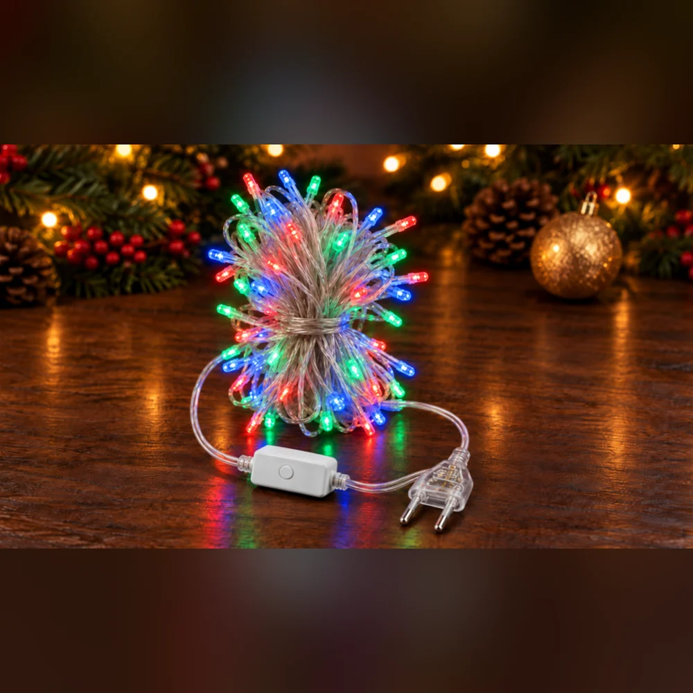 Twinklight 100 LED 10 m IP20 8 Animasyonlu – RGB, Şeffaf Kablo