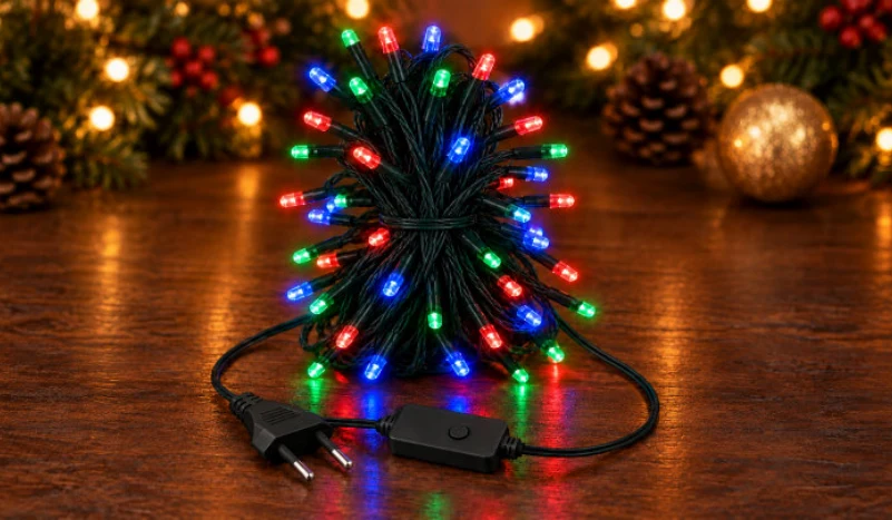 Twinklight 100 LED 10 m IP20 8 Animasyonlu – RGB, Yeşil Kablo - Görsel 2
