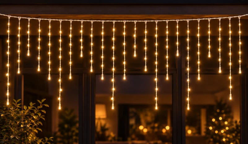 LED Saçak 144 LED 2 m IP65 Sabit – Gün Işığı, Beyaz Kablo - Görsel 2