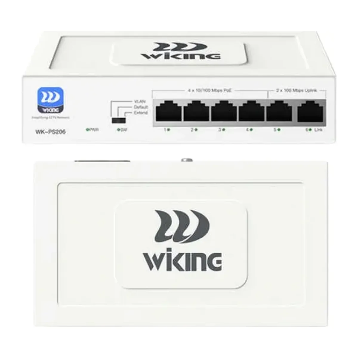 Wİ-TEK WİKİNG WK-PS206 4 PORT MEGABİT POE+2PORT UPLİNK SWİTCH 45W