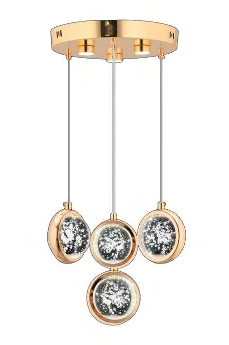 Dünya 4’lü Gold Ledli Modern Lüx Avize