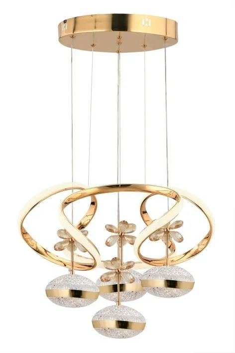 Lina Gold 3 Renk Ledli Modern Lüx Salon Avizesi