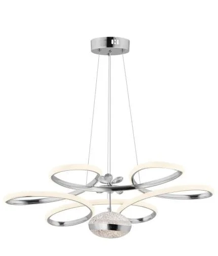 Lina Gümüş Papatya Kasalı 3 Renk Ledli Modern Led Avize