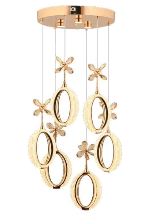 Zeus 6’lı Gold Ledli Modern Lüx Avize