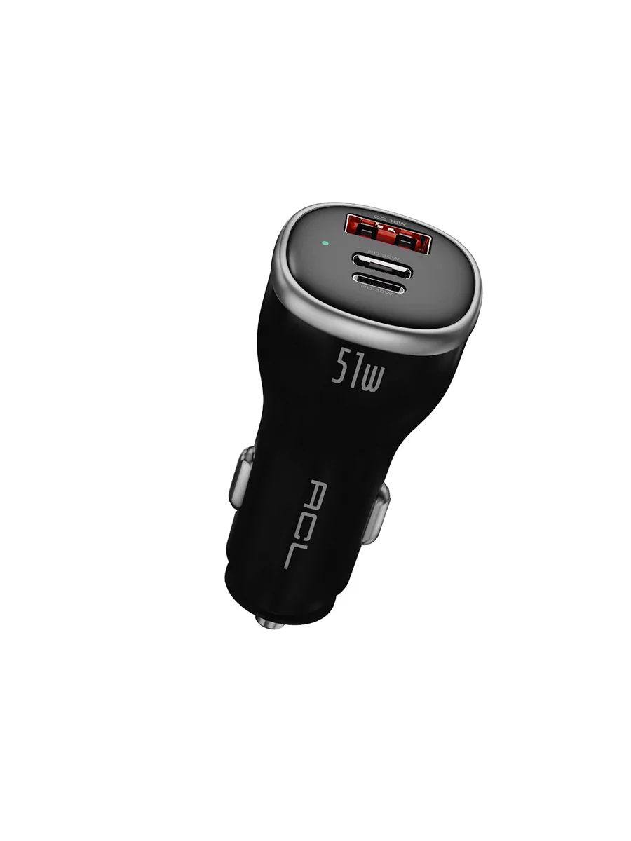 ACL AC-105 51W Süper Hızlı Araç Şarj Cihazı – Dahili Lightning Kablolu + PD 30W USB-C ve QC 18W USB-A - Görsel 2
