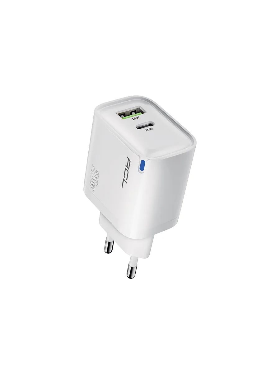ACL AC-117 20W GaN Süper Hızlı Duvar Şarj Cihazı – Çift Portlu (USB-A + Type-C) ve Type-C Kablolu Set - Görsel 2