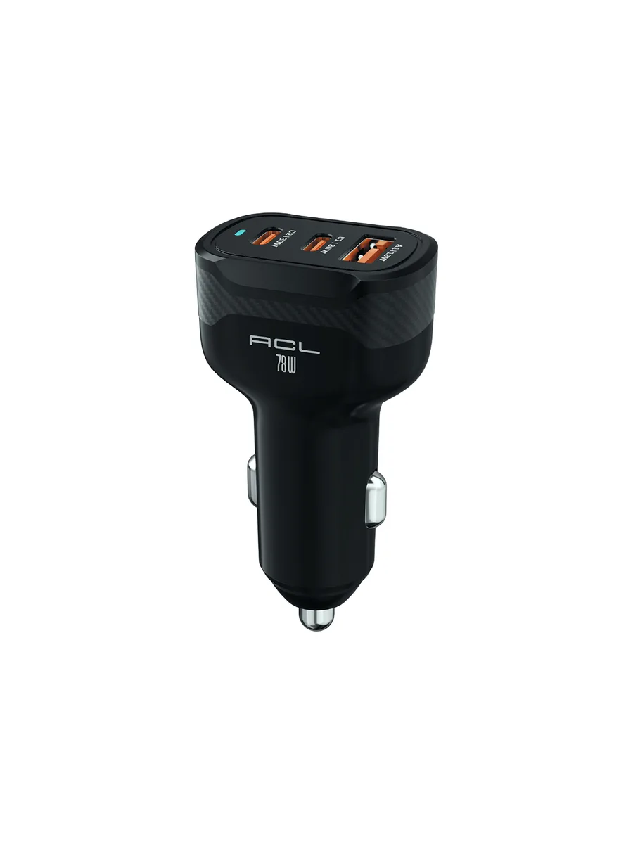 ACL ACC-04 78W Süper Hızlı Araç Şarj Cihazı – Çift PD 30W + QC 3.0 18W Üç Portlu Akıllı Şarj Başlığı - Görsel 2