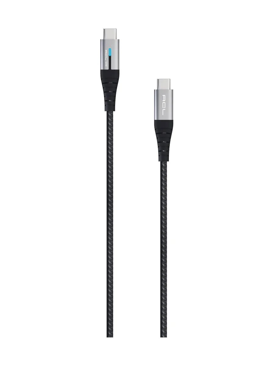 ACL ACK-102 2M LED Göstergeli 60W USB-C to USB-C Örgü Şarj ve Veri Kablosu (3A) - Görsel 3