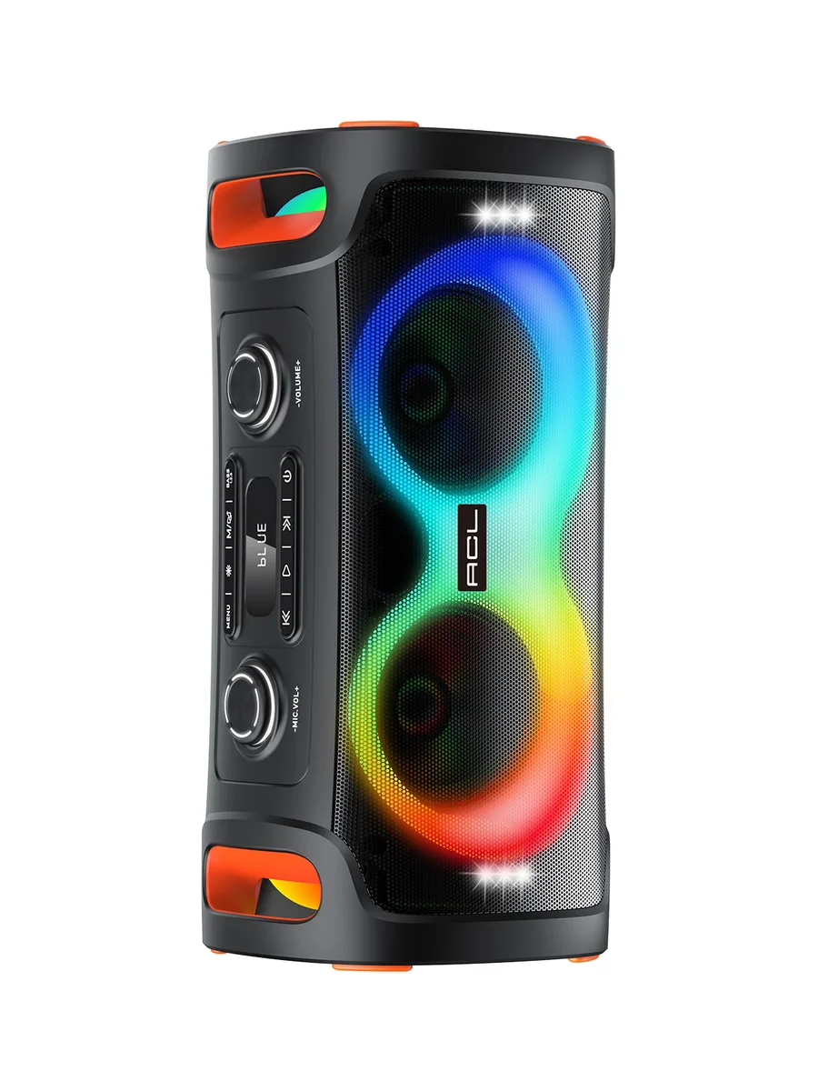 ACL ACS-21 60W Çift 6.5 İnç RGB Işıklı Bluetooth Parti Hoparlörü – Kablosuz Mikrofonlu ve TWS Özellikli - Görsel 4