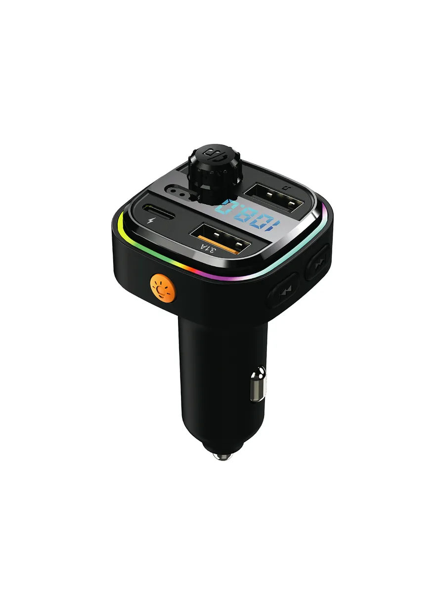 ACL AFT-13 Bluetooth 5.0 Araç İçi FM Transmitter ve Hızlı Şarj Cihazı (Çift USB + Type-C Çıkışlı, 7 Renkli RGB) - Görsel 2