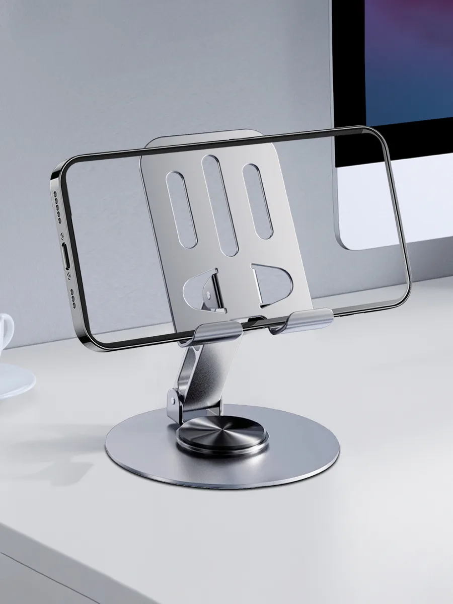 ACL ATD-01 360 Derece Dönebilen Metalik Telefon ve Tablet Masaüstü Standı – Katlanabilir ve Kaymaz Tabanlı - Görsel 3