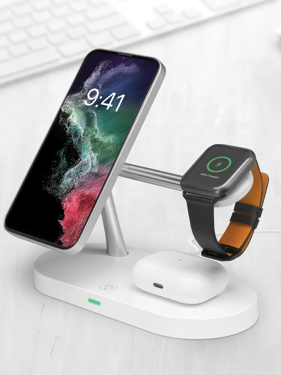 ACL AW11 3in1 MagSafe Kablosuz Şarj Standı – Telefon, Saat ve Kulaklık İçin 15W Hızlı Şarj İstasyonu - Görsel 4