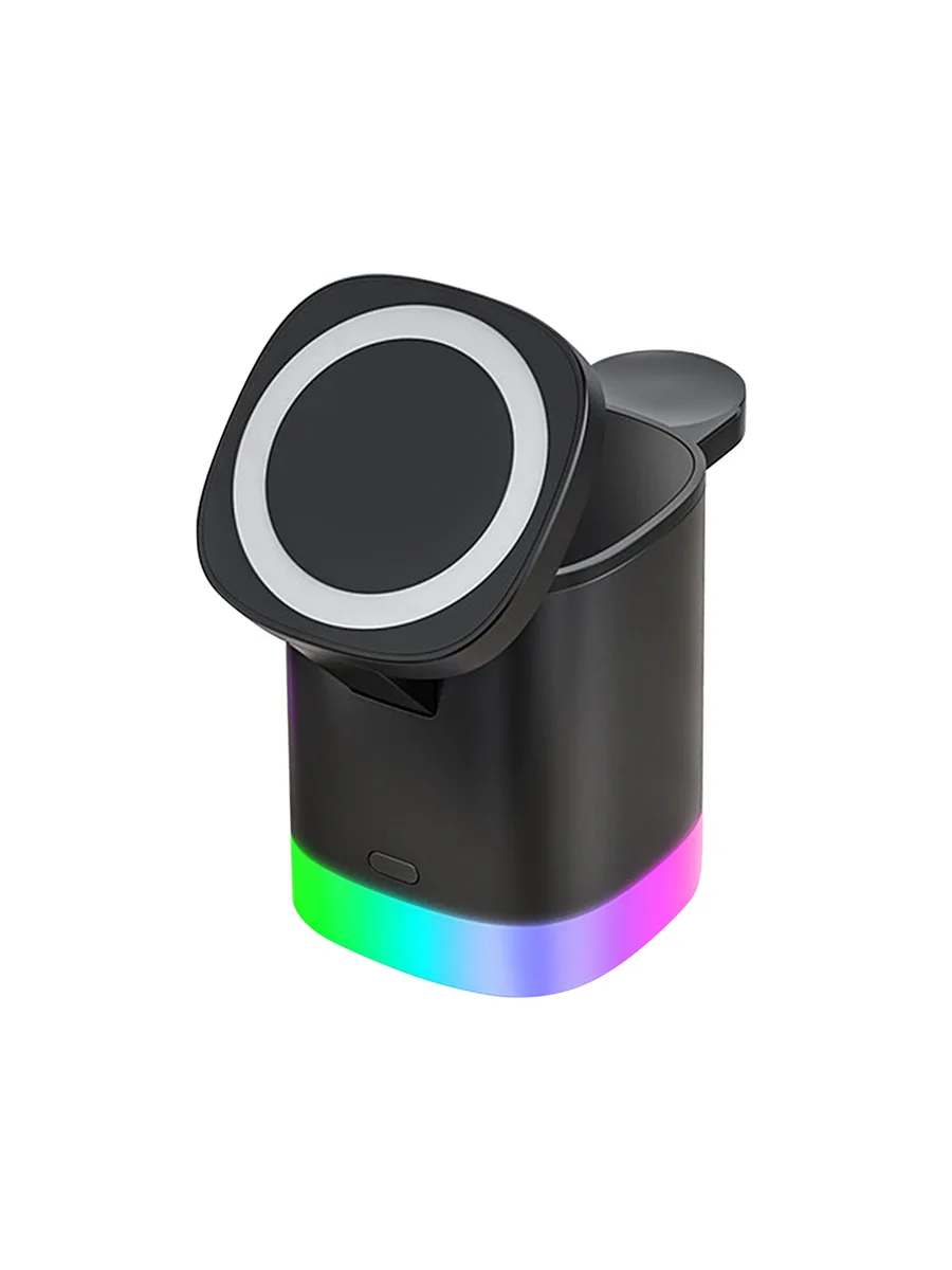 ACL AW13 3in1 MagSafe Kablosuz Şarj Standı – RGB Işıklı, Katlanabilir ve 15W Hızlı Şarj İstasyonu - Görsel 4