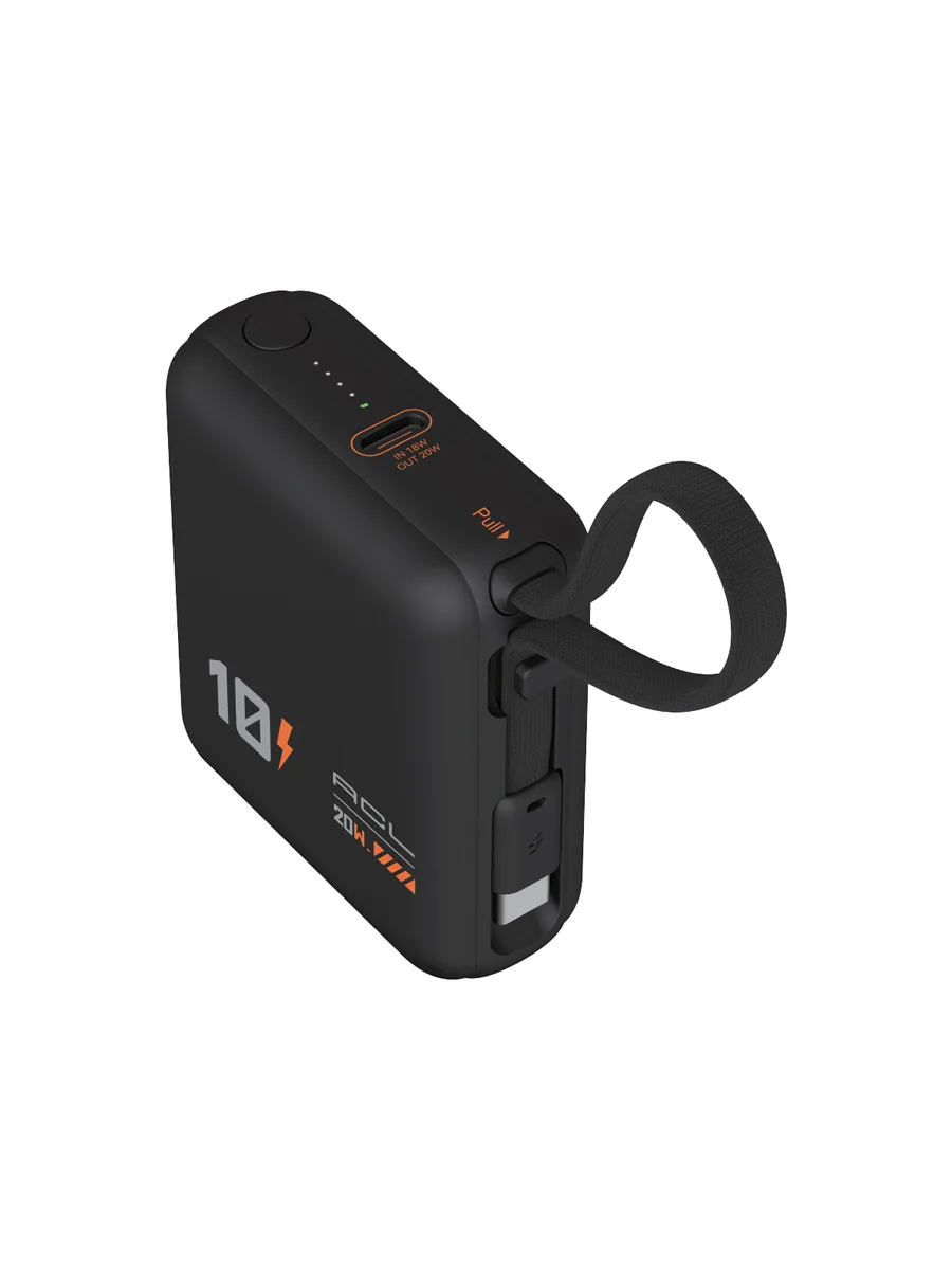 ACL PW-137 10000 mAh 20W PD Hızlı Şarj Powerbank – Dahili Type-C Kablolu ve Askı Aparatlı Mini Güç Kaynağı - Görsel 3