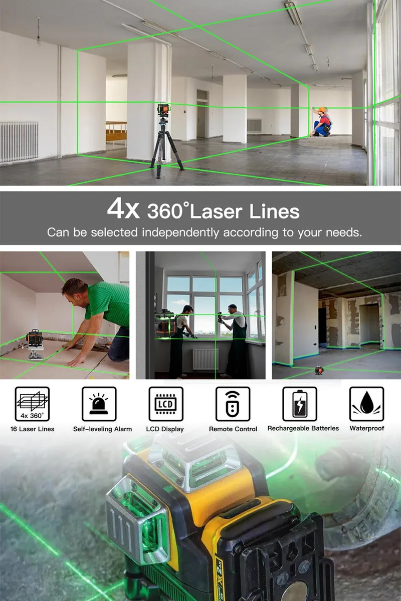 ASSUR 12V Profesyonel Çift Akülü 12 Köşe 360 Derece Lazer Hizalama Ve Akülü Vidalama Set - Görsel 5