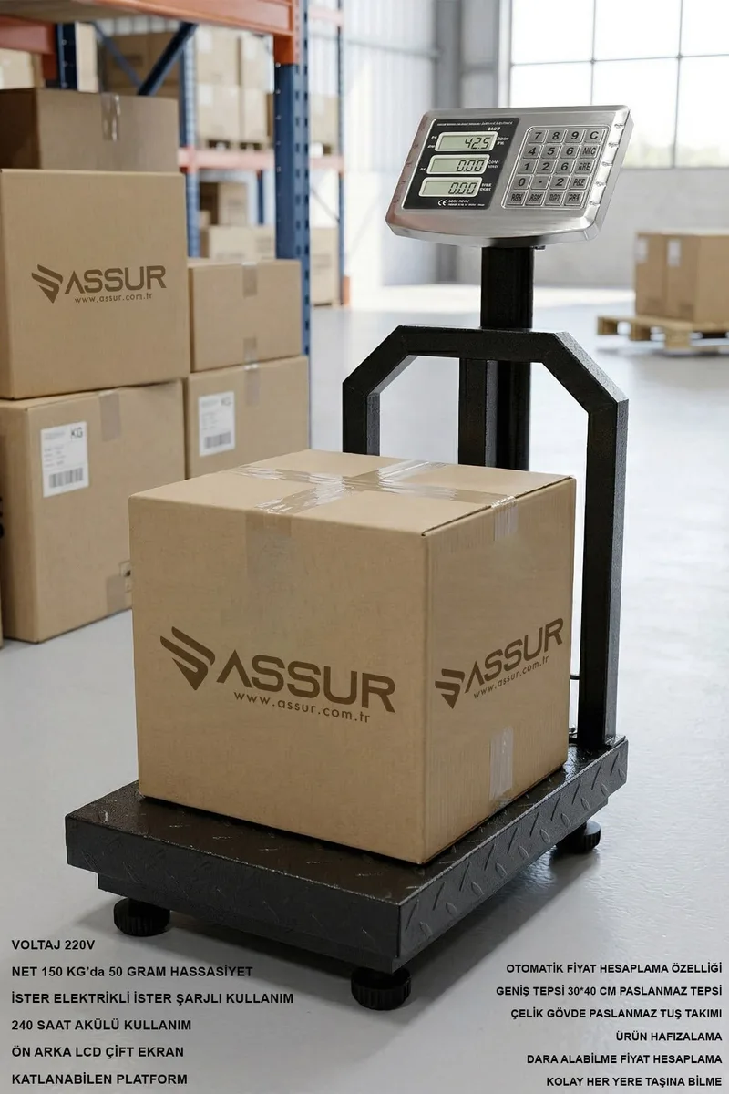 Assur 150 Kg Kantar Hassasiyetli Katlanabilir Dijital Elektronik Terazi - Görsel 4