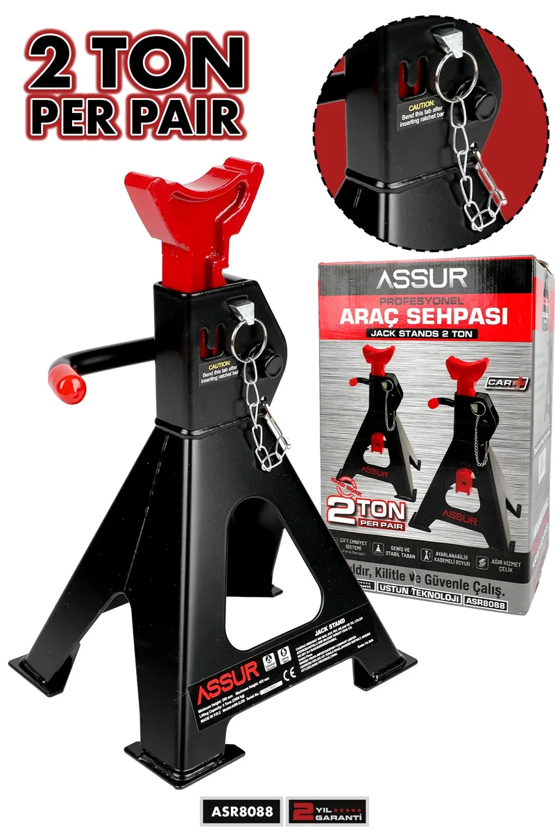 ASSUR 2 Ton Oto Kriko Araç Kaldırma Krikosu Araç Sehpası