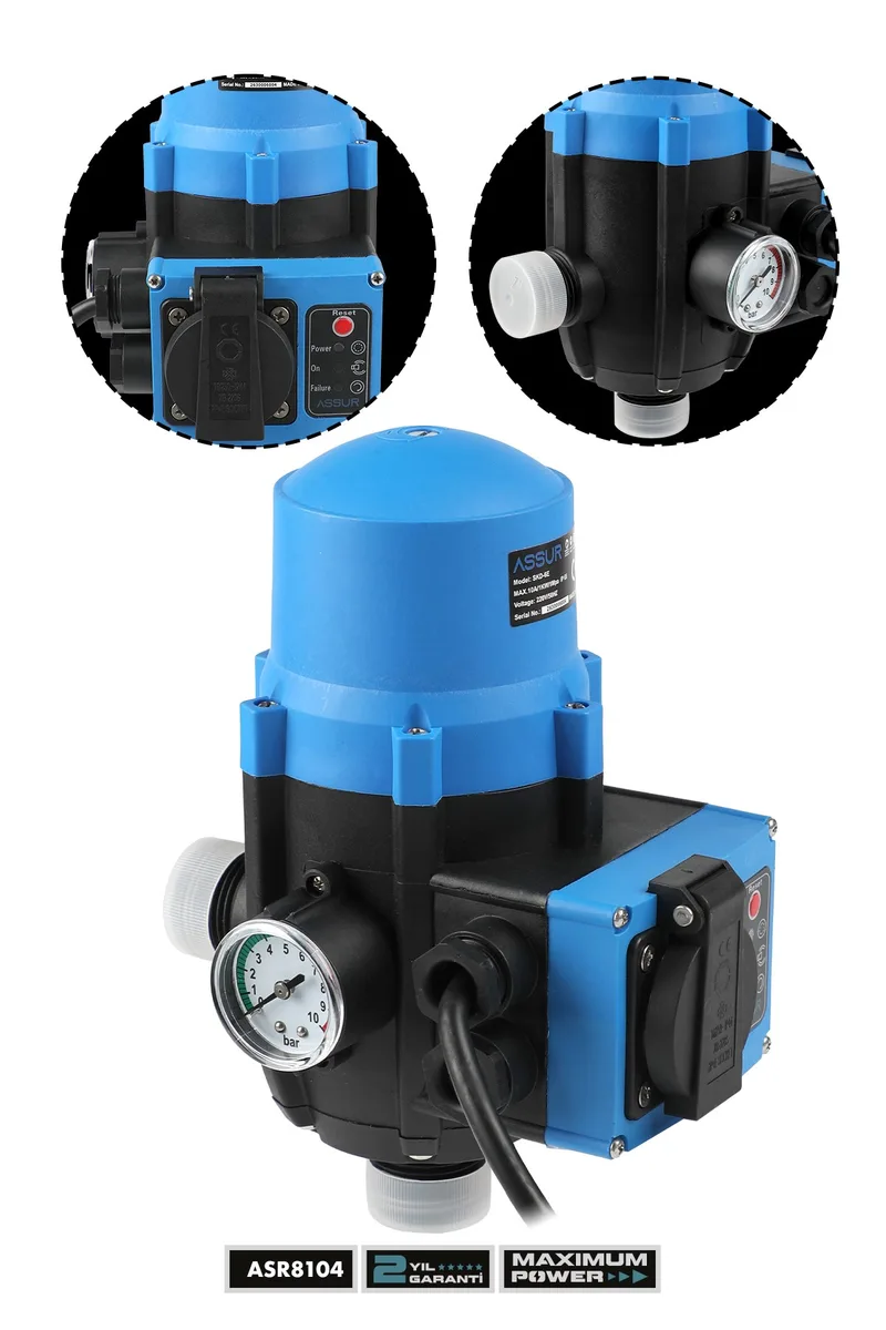 ASSUR 220V Skd-6e 1.1kW 10 Bar Su Pompası Otomatik Basınç Kontrol Cihazı - Görsel 2