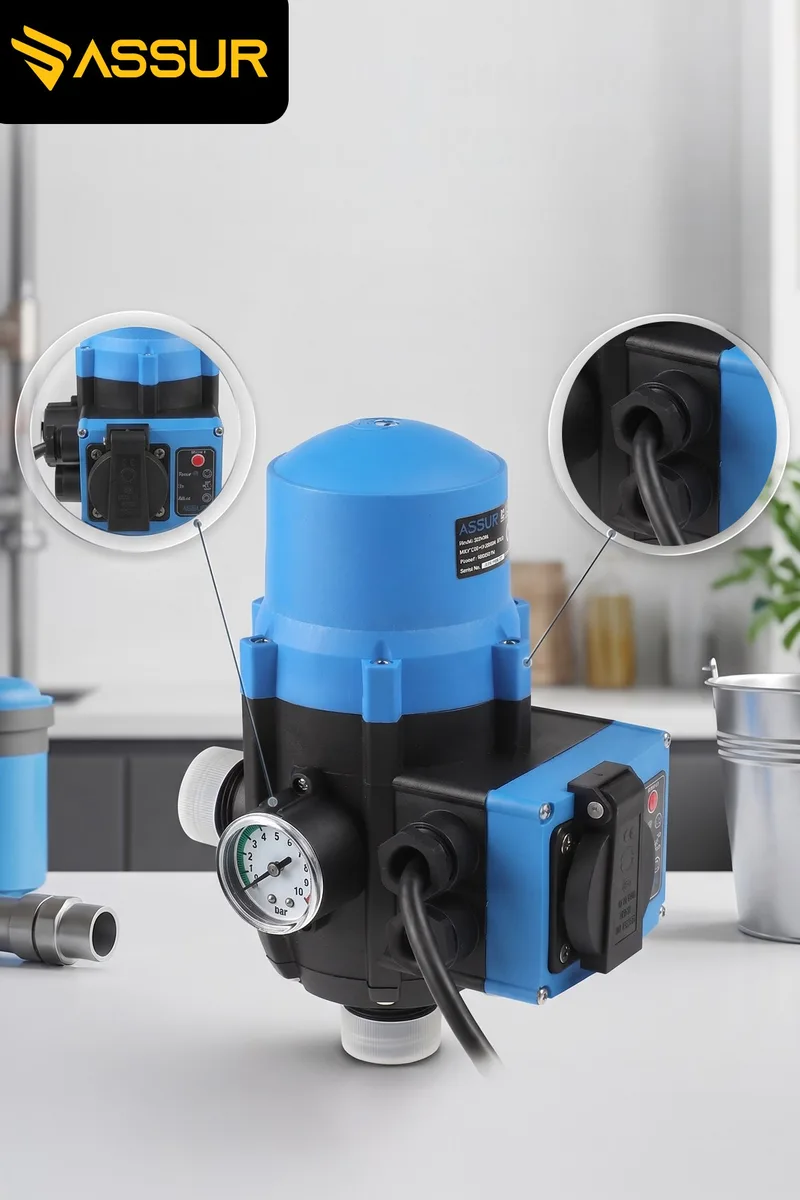 ASSUR 220V Skd-6e 1.1kW 10 Bar Su Pompası Otomatik Basınç Kontrol Cihazı - Görsel 4