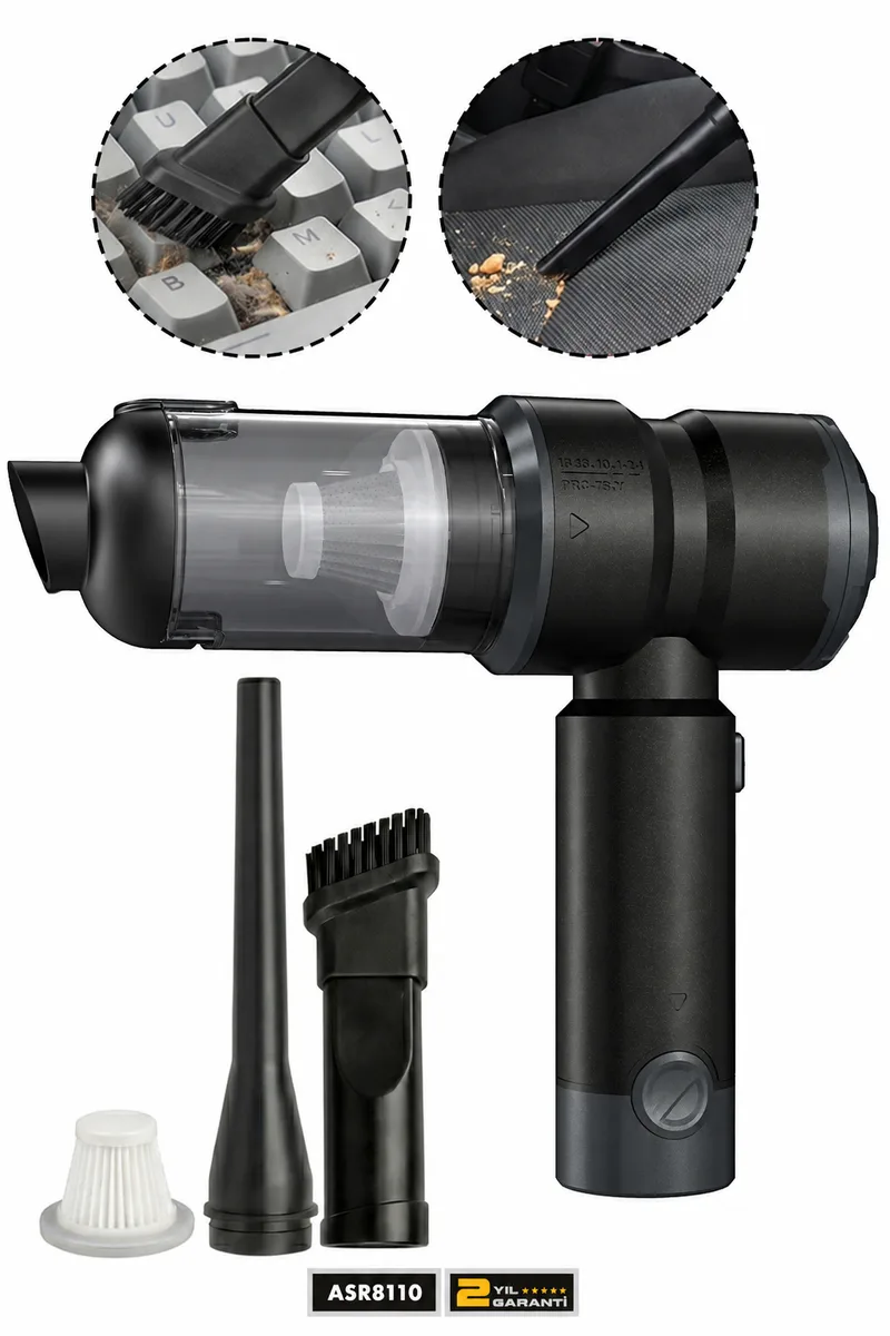 ASSUR 7.2V Type-C Şarjlı Üflemeli Mini Araç Süpürgesi