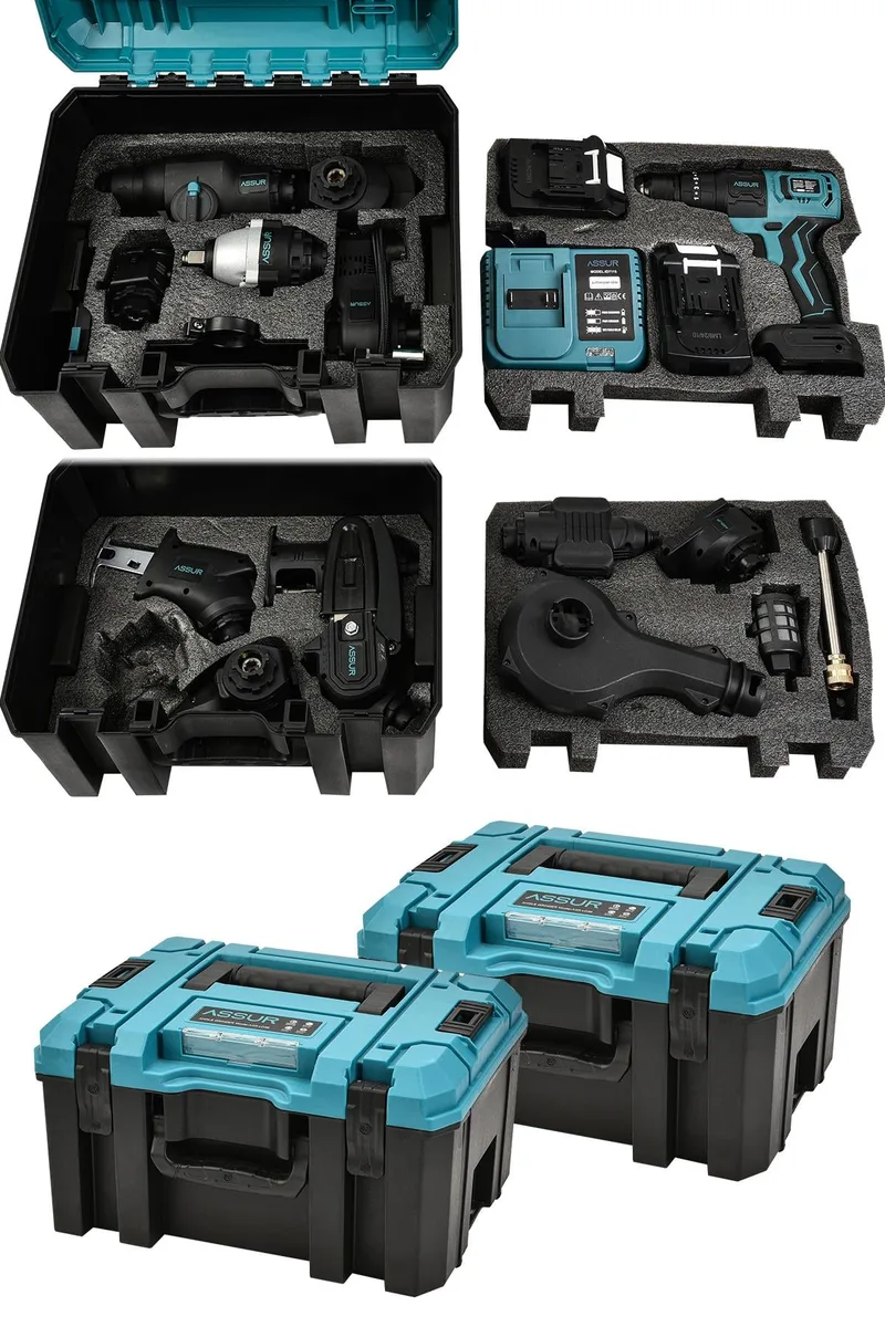Assur Pro 21V Çift Akülü Kömürsüz Şarjlı 13 Başlıklı Set - Görsel 2