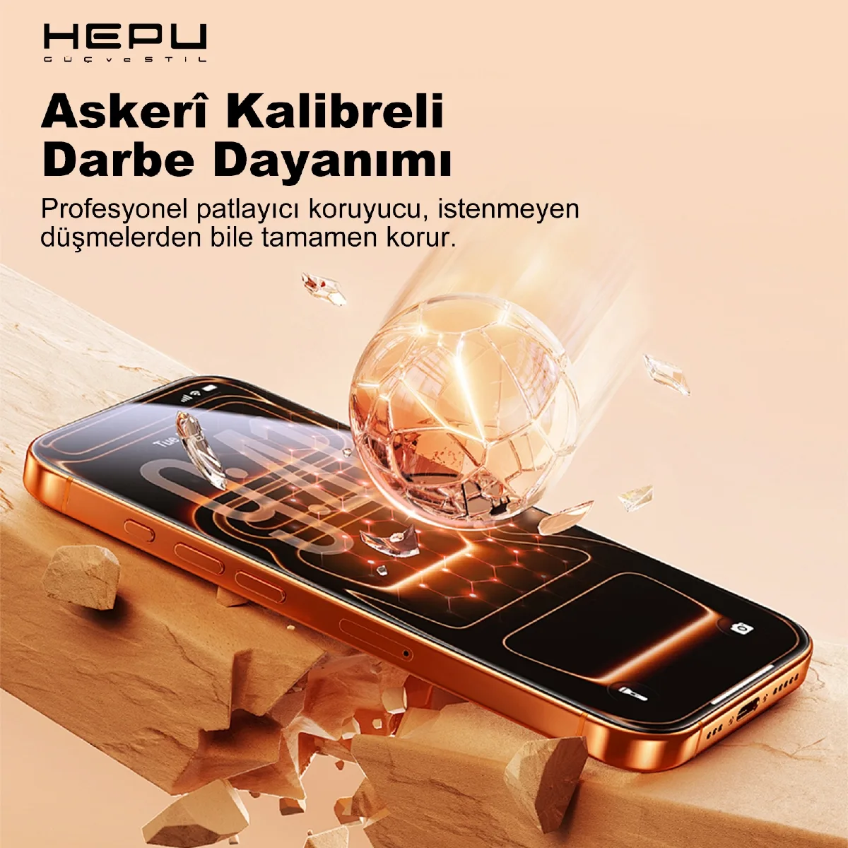 HEPU ARMOR Series Clear HD Cam Ekran Koruyucu – iPhone 15 Pro Uyumlu - Görsel 4