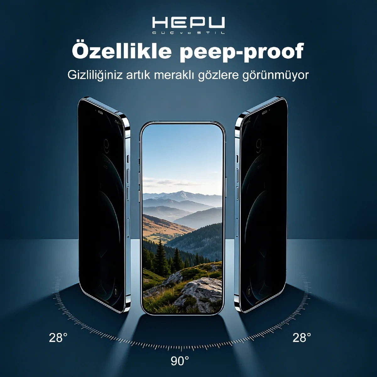 HEPU ARMOR Series Privacy Cam Ekran Koruyucu – iPhone 15 / iPhone 16 Uyumlu - Görsel 8