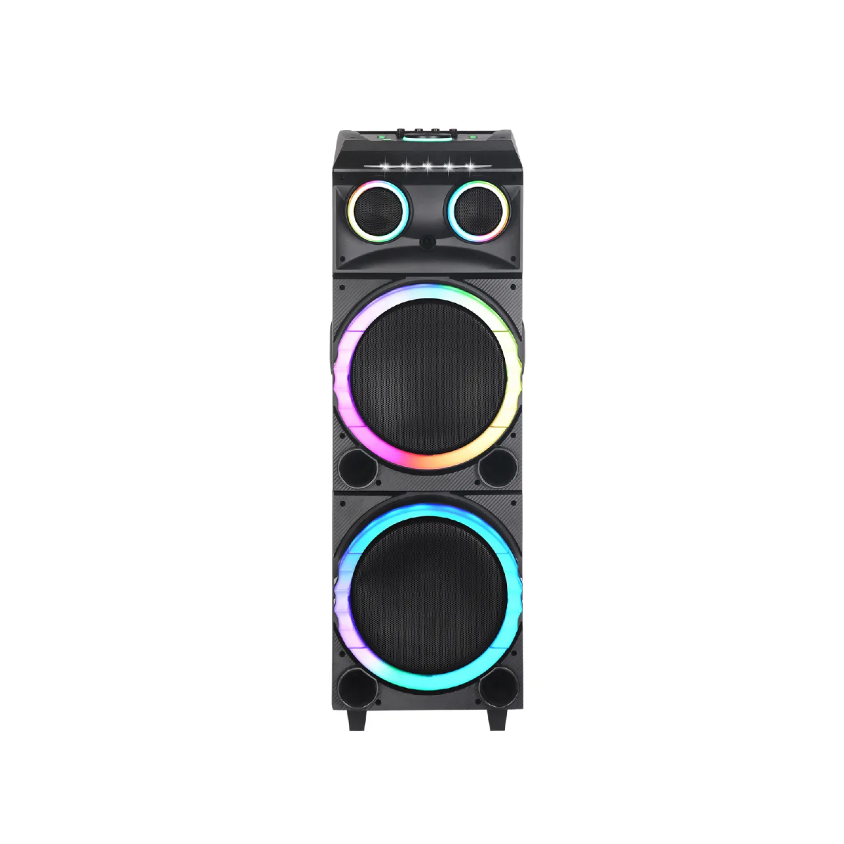 Hepu hp 930 Taşınabilir Şarjlı Ahşap Kasa Bluetooth Parti Hoparlörü 80 w rms 12inc*2 Subw Super Bass