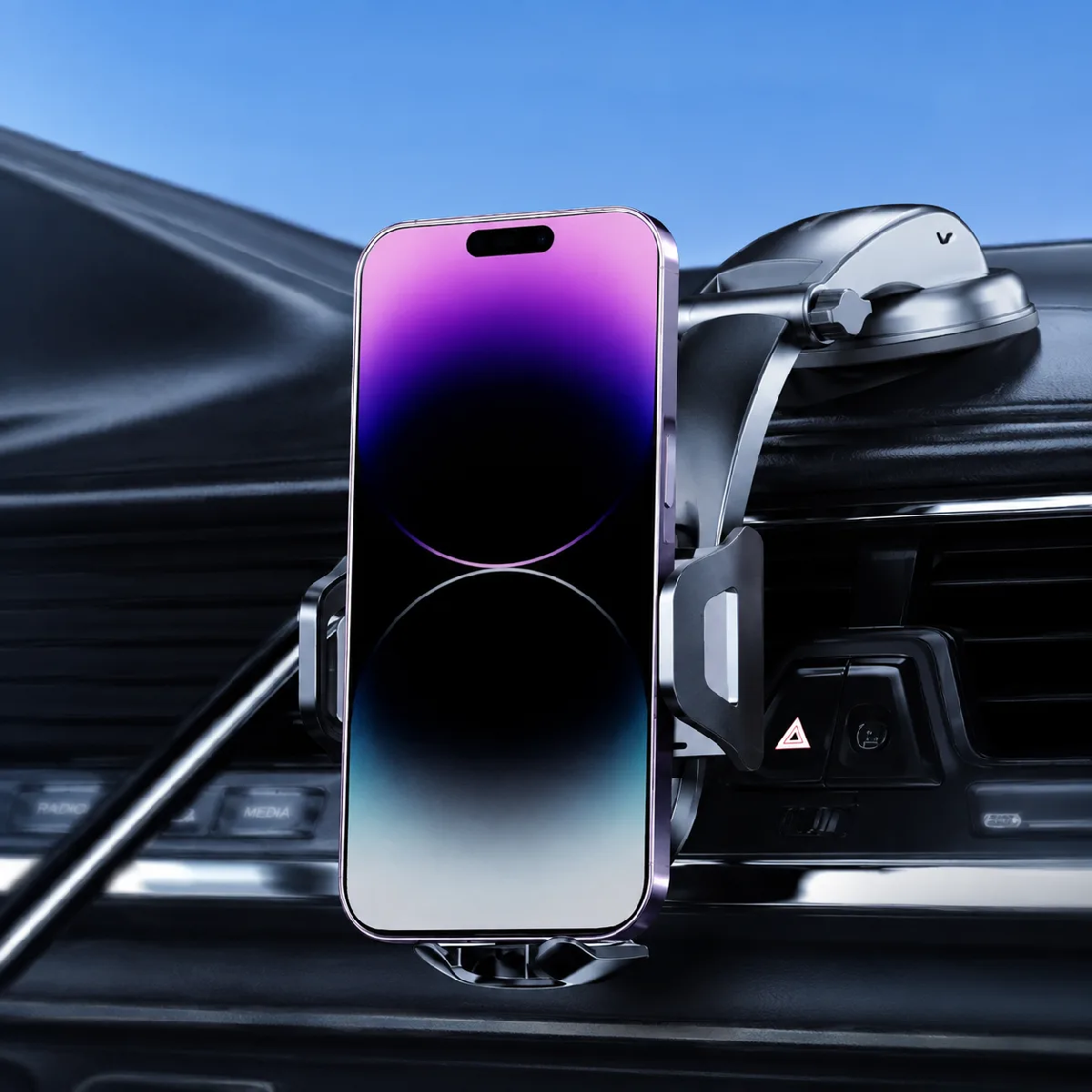 HEPU HP-AA03 Armor Araç İçi Telefon Tutucu – Güçlü Vantuzlu, 360° Dönebilen Tasarım - Görsel 4