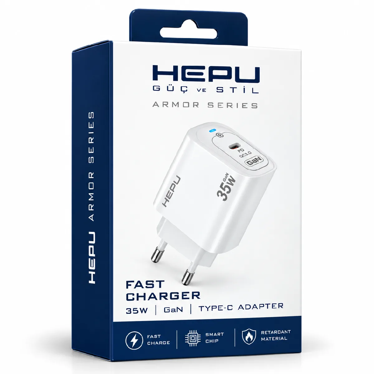 HEPU HP-AC05 35W GaN PD Şarj Adaptörü – Hızlı Şarj - Görsel 3