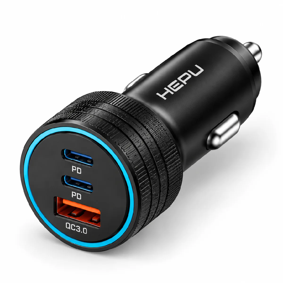 HEPU HP-AD02 105W Araç Şarj Cihazı – 3 Port, Hızlı Şarj, Type-C to Type-C Kablo Dahil