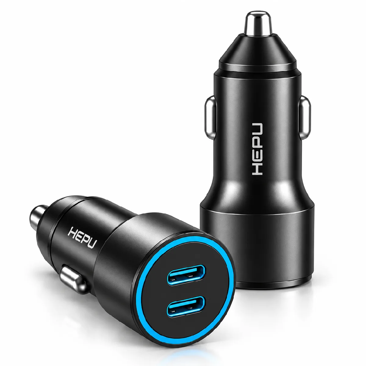 HEPU HP-AD04 60W Araç Şarj Cihazı – 2 Port, Hızlı Şarj, Type-C to Type-C Kablo Dahil - Görsel 2