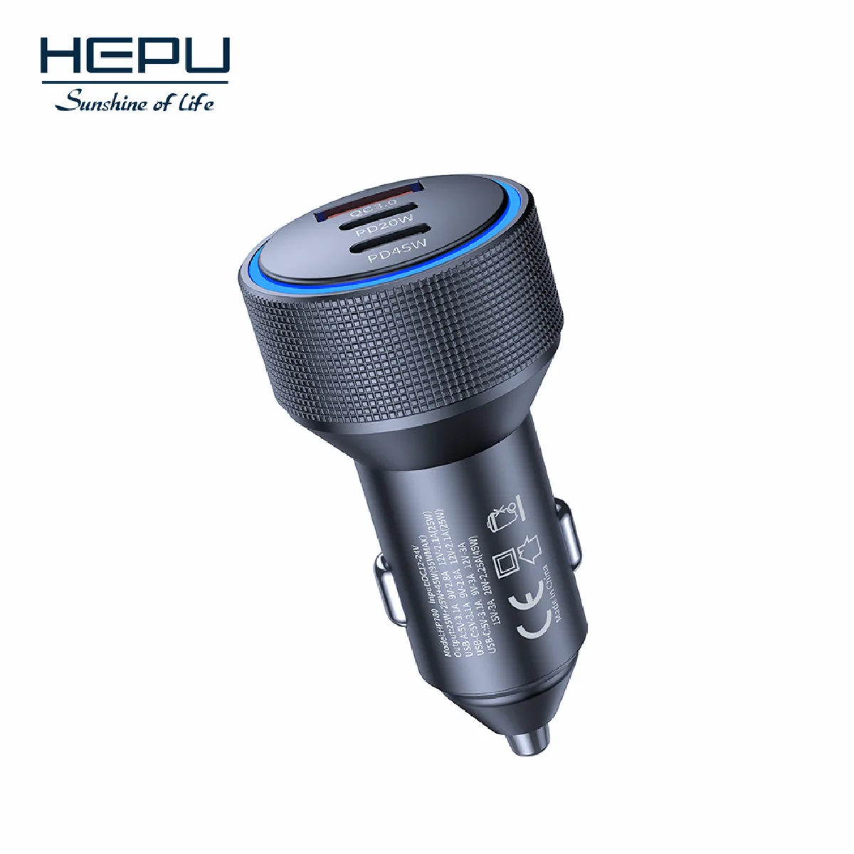 HEPU HP-AD05 105W Araç Şarj Cihazı – 3 Port, Hızlı Şarj - Görsel 2