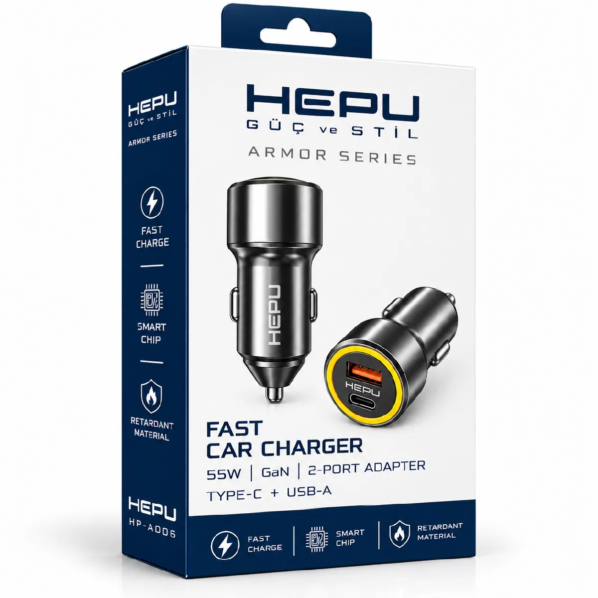 HEPU HP-AD06 55W Araç Şarj Cihazı – 2 Port, Hızlı Şarj - Görsel 4