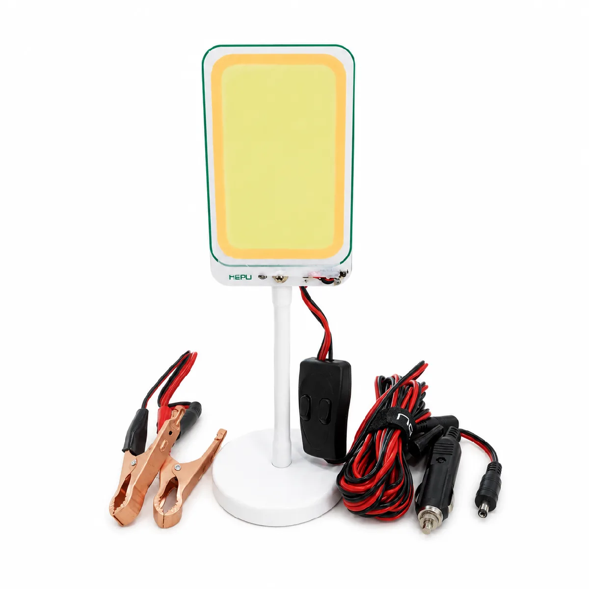 HEPU HP-L37 Taşınabilir LED Çalışma Lambası – 60W Güç, 2 Yönlü Enerji Girişi (Araç Aküsü + Çakmaklık), Yüksek Parlaklık