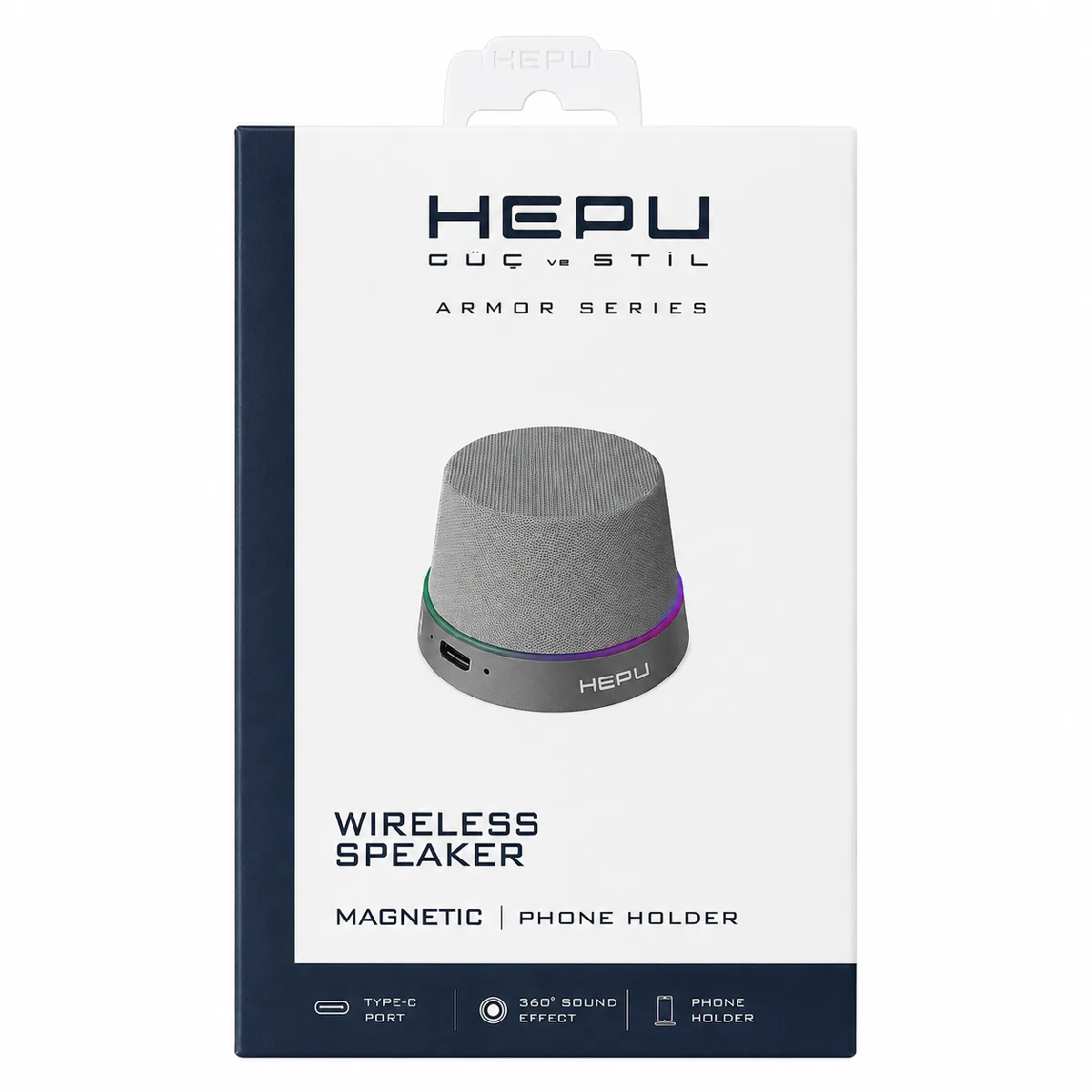 HEPU HP-MS01 Gri Armor Manyetik Bluetooth Hoparlör – 5W Ses Çıkışı, Bluetooth 5.3, TWS Destekli - Görsel 6