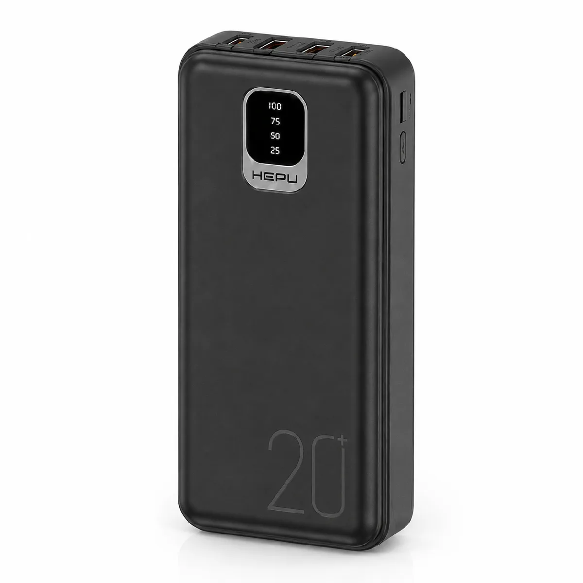 HEPU HP-TP02S Titan Series Powerbank – 20.000 mAh, 4 Entegre Kablolu, Dijital Göstergeli, Siyah - Görsel 2
