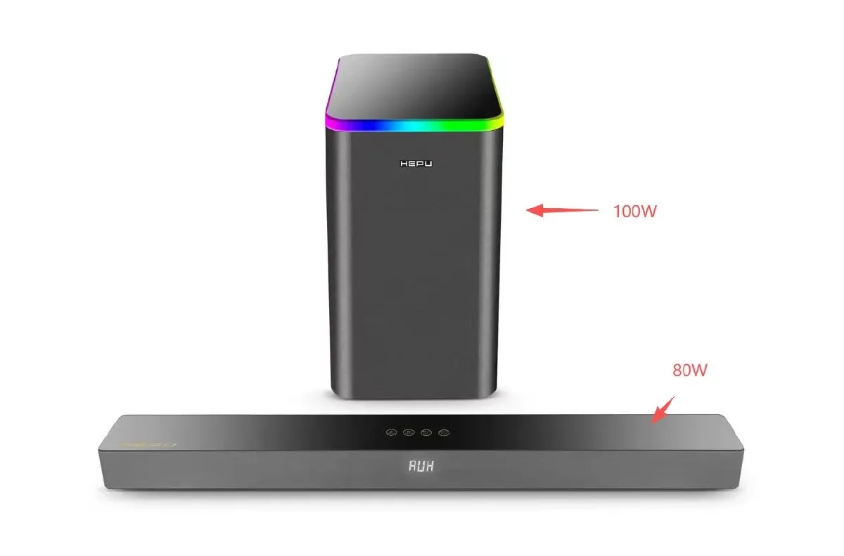 HEPU HP-TV06 – 180W Soundbar + Subwoofer Ses Sistemi (80W Soundbar + 100W Subwoofer) - Görsel 2
