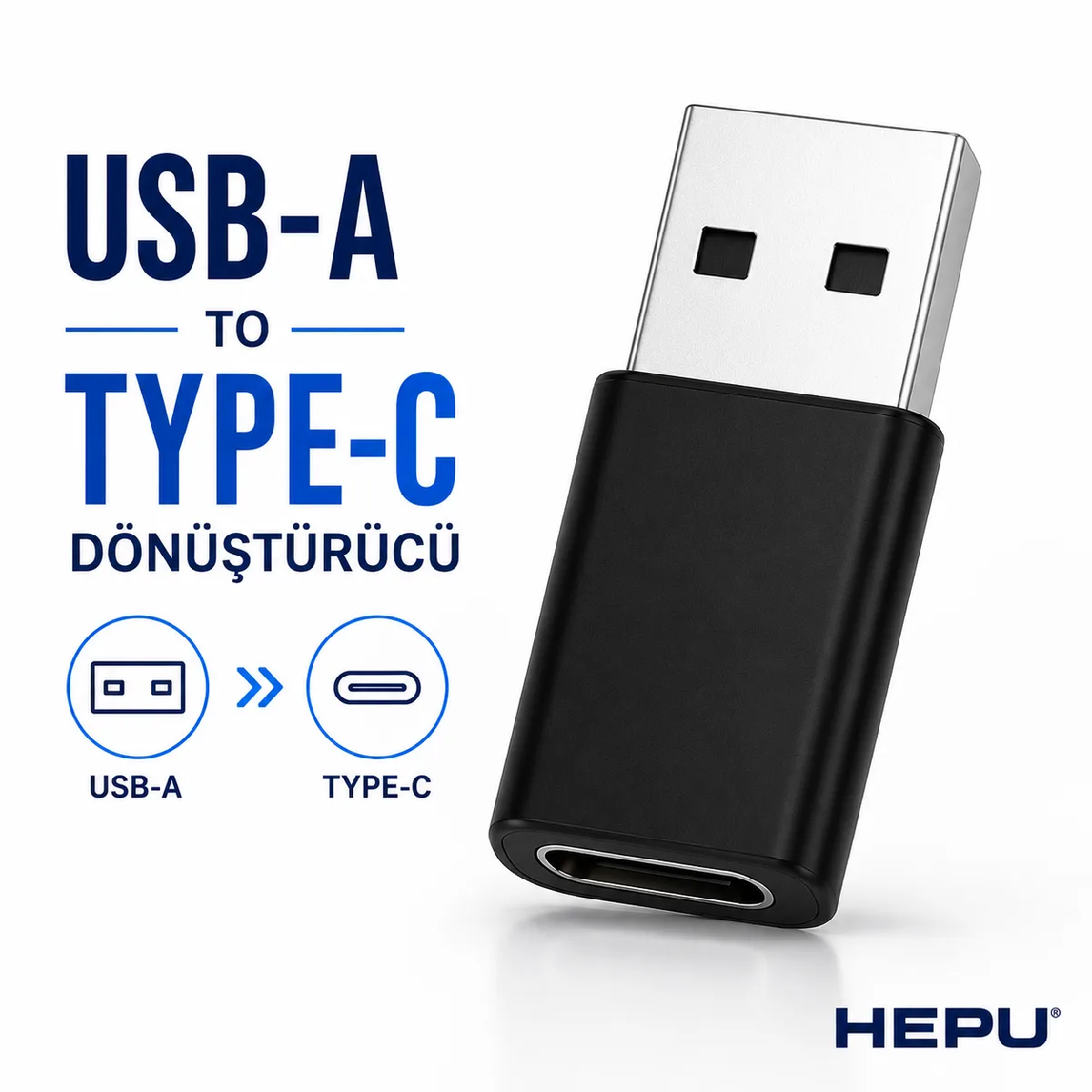 HEPU HP-Z01 Type-C to USB OTG Dönüştürücü – Tak & Kullan + Veri Aktarımı + Şarj Desteği - Görsel 4