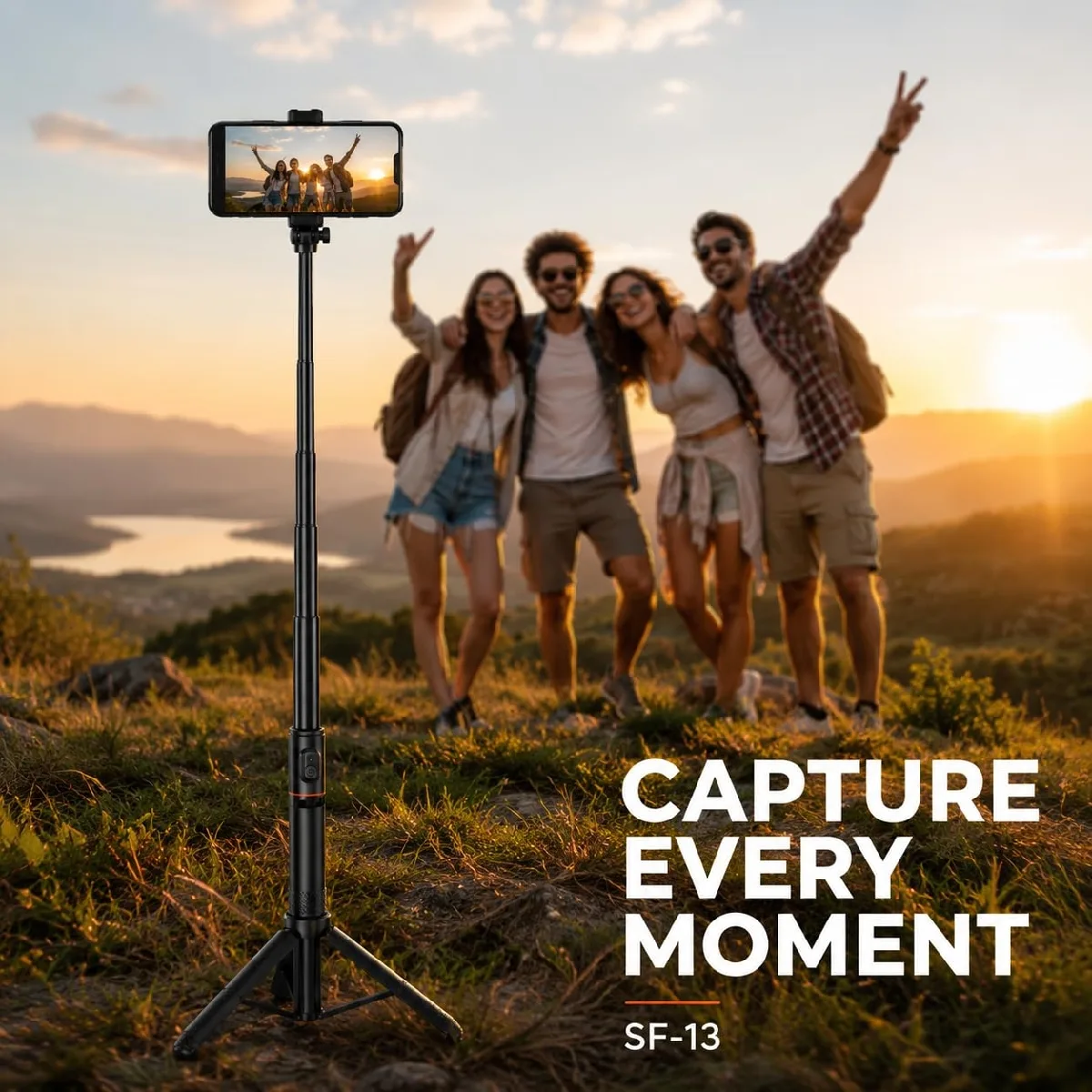 HEPU SF-13 Bluetooth Kumandalı Uzatılabilir Selfie Stick Tripod – 1.84 m Uzunluk, Stabil Tripod, Taşınabilir Tasarım - Görsel 5